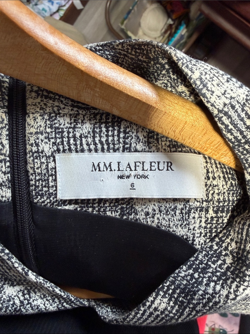 MM. LAFLEUR Black and White Tweed Sheath Dress